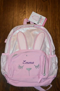 Pottery Barn Kids Mackenzie Critter Pink Bunny Backpack Emma Monogram NWT - Picture 1 of 2