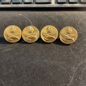Set of 4 RAF:"ROYAL AIR FORCE AIRMAN'S BRASS BUTTONS" 23 mm Scully Montreal - Picture 1 of 5