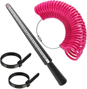Ring Sizer Tool Kit, Mandrel, Gauge, Finger Measurer, 4 Sizes Measurement Stick - Picture 1 of 7