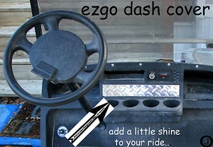 Ezgo Txt & Marathon Golf Cart Highly Polished Aluminum Diamond Plate Dash Cover - Picture 1 of 8