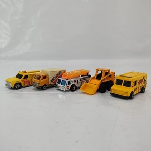 Lot of 5 Matchbox Hot Wheels Utility Trucks City Service Fuel VTG Modern Yellow - Picture 1 of 14