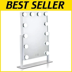 Stylish 19" x 14.5" Lighted Vanity Mirror - 12 Bright LED Bulbs with Rotation - Picture 1 of 8
