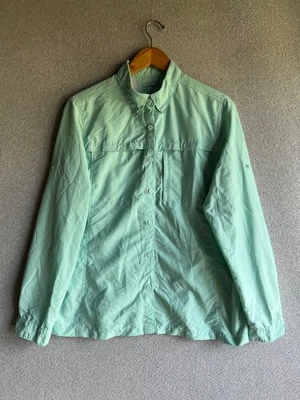 Camisa LL Bean para mujer mediana azul ventilada senderismo campamento pesca al aire libre Foto 1 de 4