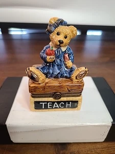 Boyds Bears Ceramic Teacher Bear Trinket Box w/Hidden Student Bear - Picture 1 of 16