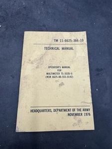 Army Maintenance Manual for Multimeter (TM 11-6625-366-10 - Picture 1 of 2