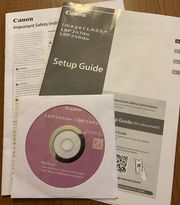 Canon LBP247DW / LBP246DW Desktop Wireless Laser Printer Windows Setup Software - Image 1 of 3