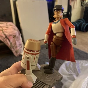 Disney Parks Star Wars Galaxys Edge Wooden Posable Toy Figure Hondo Ohnaka R5-P8 - Picture 1 of 6