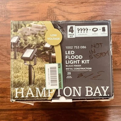 Hampton Bay Low Voltage Black LED 350 LM Outdoor Landscape Flood Lights (4-Pack) - Image 1 of 3