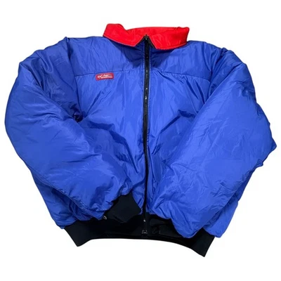 Vintage Columbia Sportswear Men's Reversible Duck Down Jacket Blue Red Size L - Image 1 of 4