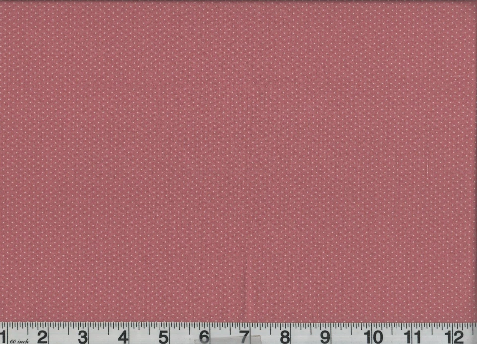 2 Yards Fabric Rose Pink  Pin Dot Polka Dot Cotton 44" Wide Vintage 1960s 70s - Image 1 of 1