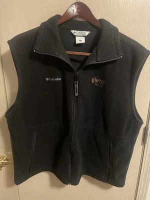 Chaleco polar Columbia negro para hombre XL Cuervo negro logotipo cremallera completa Foto 1 de 4