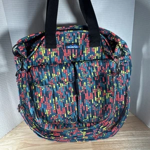 RARE KAVU Women's Tricked Out Tote Bag Messenger Storage Pockets Multicolor - Picture 1 of 8