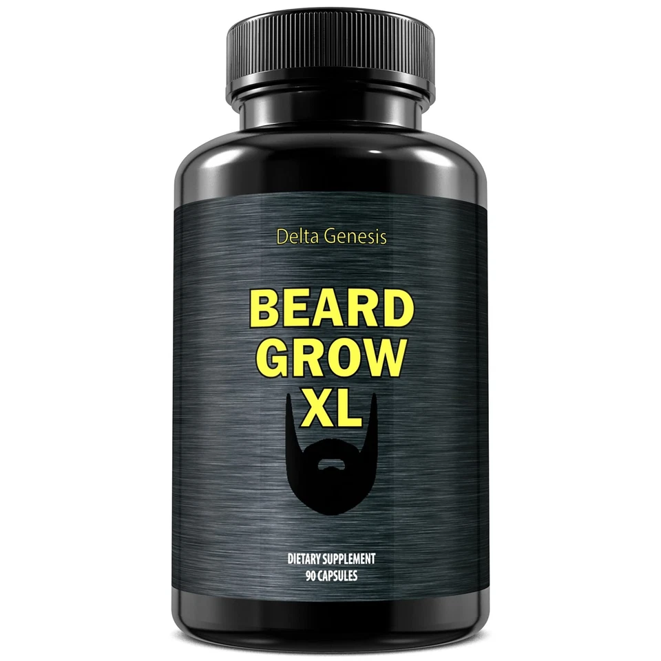 90 Capsules Beard Grow XL Support Supplement Facial Hair Growth Vitamins for Men
