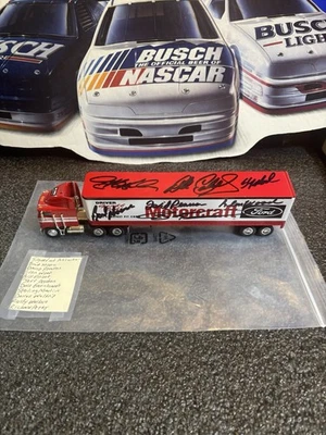 SIGNED Motorcraft Transporter Dale Earnhardt Sr BMoore JeffG DW DPearson+ NASCAR - Image 1 of 4