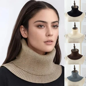 Calentador de cuello falso tejido a prueba de viento desmontable cuello alto moda Reino Unido - Imagen 1 de 26
