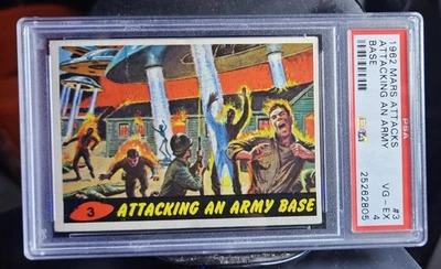 1962 Mars Attacks "Attacking An Army Base" #3 PSA 4 VG-EX Bubbles, Inc. RARE - Image 1 of 3