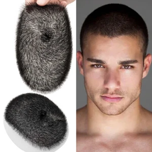 CLEARANCE Mens Short Buzz Cut Hair Skin PU Base Toupee Human Hair Hairpieces Wig - Picture 1 of 17