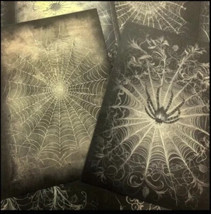 Halloween Spiderweb Gothic Scrapbook Junk Journal 10 Sheets - Picture 1 of 5