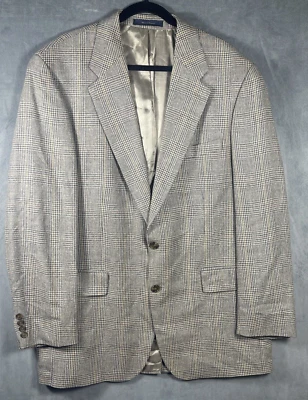 Abrigo Deportivo Chaps Ralph Lauren Para Hombre Tostado Glen Cuadros Seda Lana Lino Talla 44L Alto Foto 1 de 4