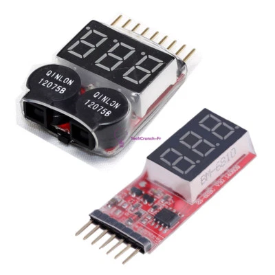 2-6S 1-8S Indicator Lipo Li-ion Battery Voltage Tester Voltage Buzzer Monitor - Bild 1 von 2