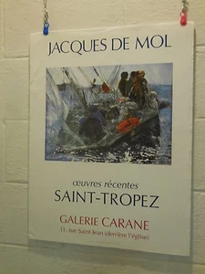 Original Art Poster JACQUES DE MOL- SAINT TROPEZ- GALERIE CARANE - Picture 1 of 7