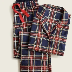 NWT J. Crew Womens Cotton Poplin Long Sleeve Pajama Set Stewart Tartan Plaid XXL - Picture 1 of 1