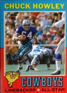 Custom made 1971 Dallas Cowboys Chuck Howley football card