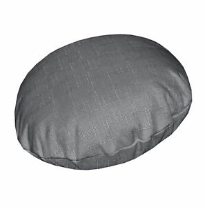 Qh12n Grey Thick Cotton Blend Round Cushion Cover/Pillow Case Custom Size
