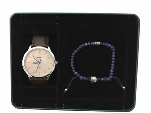 Fossil Minimalista Juego de Regalo Cuero Marrón Para Hombre Esfera Gris FS5966SET Totalmente Nuevo - Imagen 1 de 3