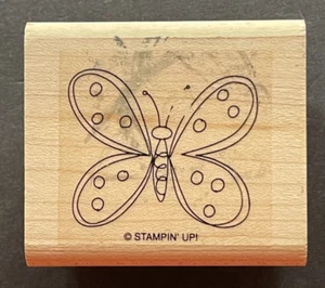 Butterfly Insect Animal Outline Wood Rubber Stamp - Picture 1 of 2