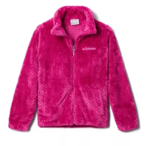 Columbia pink Benton II Interchange Sherpa fleece Full Zip Hooded Jacket L 14/16 - Picture 1 of 12