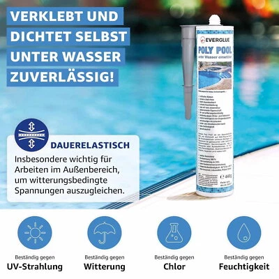 Poolkleber Teichfolie Dichtkleber Folienkleber UV Unterwasser Kleber Grau 440g - Bild 1 von 4