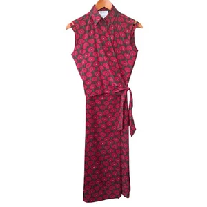 Vtg Max Mara Silk Red Poppy Poppies Floral Slip Dress & Wrap Top Set US Sz 6 - Picture 1 of 10