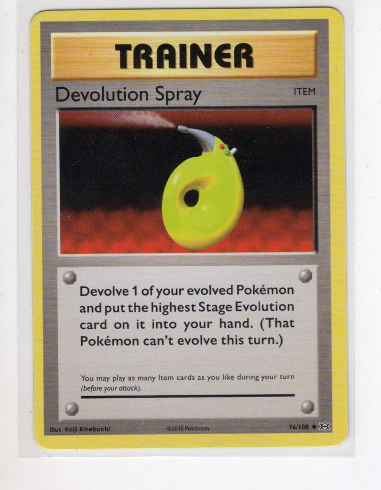 DEVOLUTION SPRAY TRAINER XY EVOLUTIONS SET POKEMON CARD 76/108 NM/M - Image 1 of 1