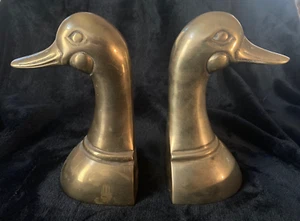 Pair Of Vintage Solid Brass Duck Bookends....Leonard Silver Mfg. Company. - Picture 1 of 4