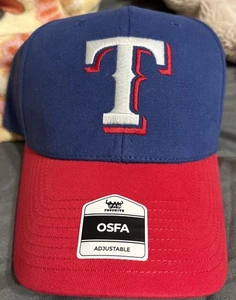 Texas Rangers Hat Cap-Blue W/ Red Bill, Adjustable OSFA Fan Favorite NWT - Picture 1 of 9