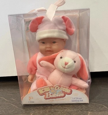 2005 JC Toys Lots To Cuddle Babies Cuddle Friend Soft Baby Doll Pink Bunny NIB - Image 1 of 4