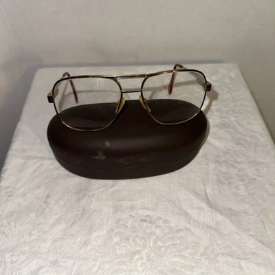 Vtg Safilo Elasta Eyeglasses Frame 3022/P 291 Men's Gold  Metal Aviator 145 - Image 1 of 4