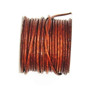 Distressed Brown Color Soft Round Genuine Jewelry Leather Cord 1.5mm 10 Yards - Picture 1 of 3