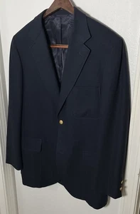 Vintage 60s Brooks Brothers 2/3 Rolls Navy Blazer 40 41 L - Gold Button Wool USA - Picture 1 of 16