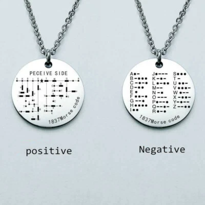 1Pc Key CW Training Coin Morse Code Table Radio Transmission Practice Necklace - Image 1 of 3