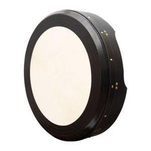 Irish Bodhran 18"x4" Black Intune T Bar Deep Tunable Muzikkon + Tipper + Key Bag - Picture 1 of 6