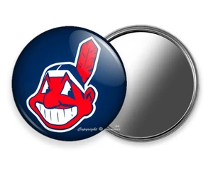 CLEVELAND INDIANS BASEBALL TEAM PURSE POCKET HAND MIRROR MLB SPORT FAN GIFT IDEA - Picture 1 of 1