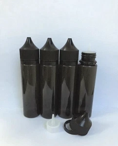 New Black 60ml Pen Shaped  Plastic PET Long Dropper Bottle Double ChildProof - Picture 1 of 3