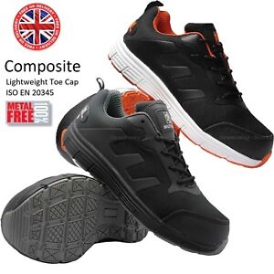 MENS ULTRA LIGHTWEIGHT NON-METAL COMPOSITE TOE CAP SAFETY TRAINERS WORK BOOTS SZ