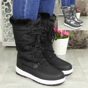 Botas de Nieve Damas Zapatos Mujeres Tobillo Medio Pantorrilla Cálidas Suela Gruesa Piel Talla Lluvia Ligera - Imagen 1 de 18