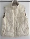 Lands' End Down Filled Reversible Vest Ivory White & Paisley Print Woman?S S 6-8