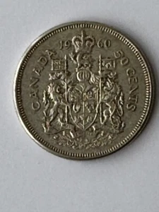 COLLECTABLE 1960 CANADA SILVER 50 Cent Coin - Picture 1 of 2