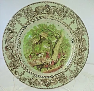 English Royal Staffordshire Pottery AJ Wilkinson Rural Scenes Rare Antique Plate - Picture 1 of 9