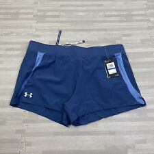 Under Armour Womens Size XL 3” Speed Pocket Running Shorts 1342856 Navy-Blue $45